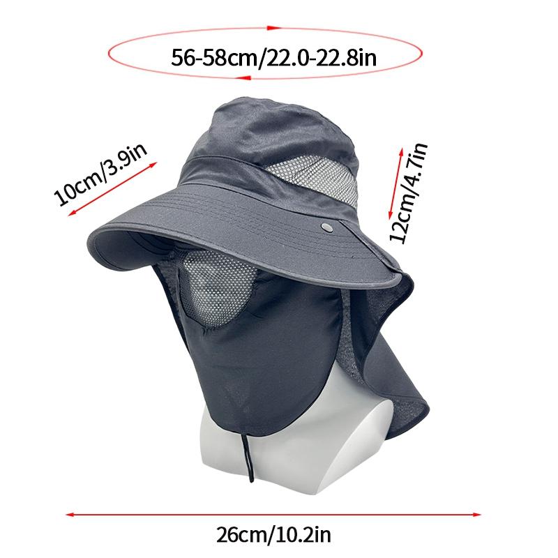 Summer Outdoor Sun Hats for Men Women Removable Hunting Fishing Sun Cap Hiking Camping Visor Wide-Brimmed Hat Fisherman Hat