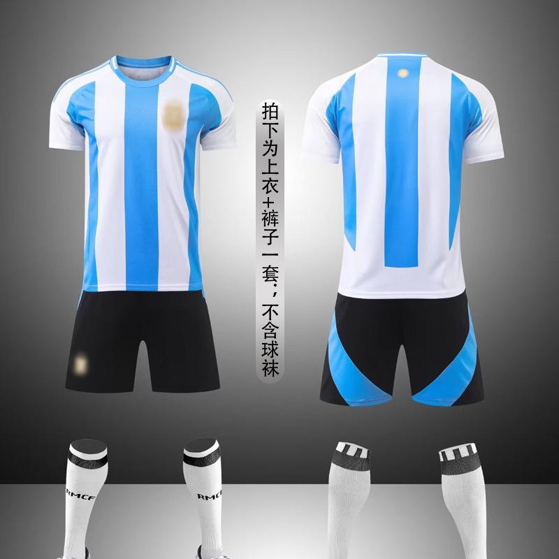 Комплект детской и взрослой футбольной формы с коротким рукавом, мужская и женская форма Бразилии, Аргентины, Германии, игровая и тренировочная форма, домашняя и выездная