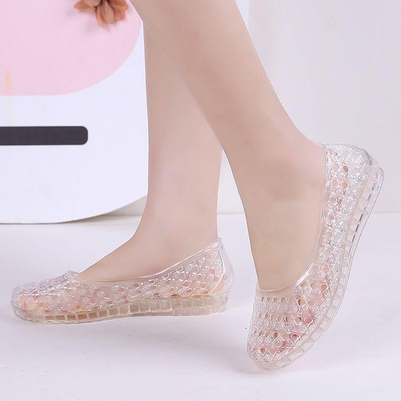 Сандалии для женщин модные универсальные нескользящие износостойкие желе прозрачные удобные для ношения на улице летом