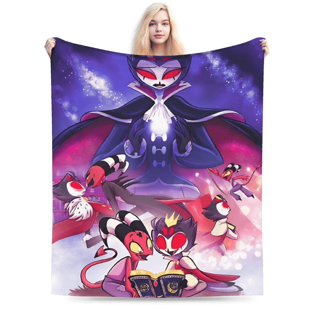 Blitzo Plush Blanket Kids Helluva Boss Flannel Throw Blanket For Living Room Warm Soft Custom DIY Quality Bedspread Gift