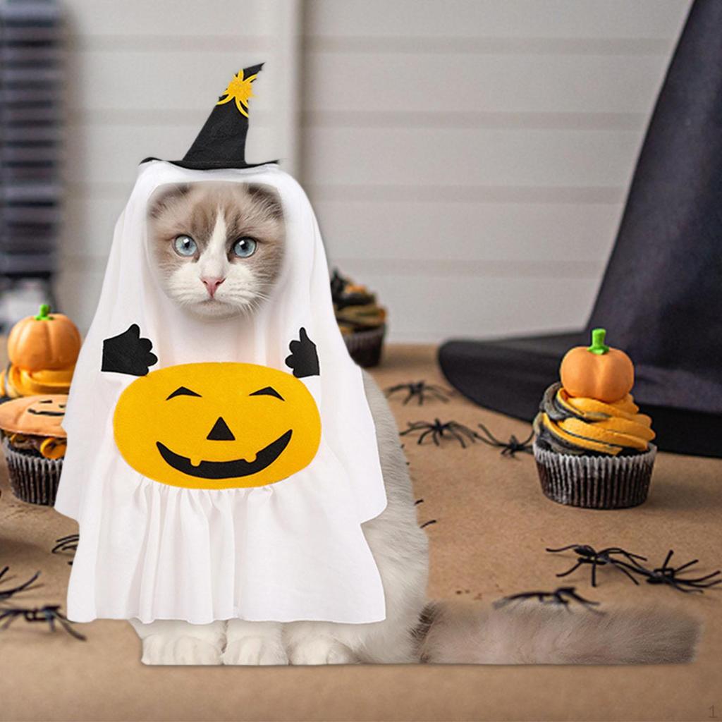 Halloween Ghost Dog Costume Apparel Cosplay Clothes for Festival Party Accessories