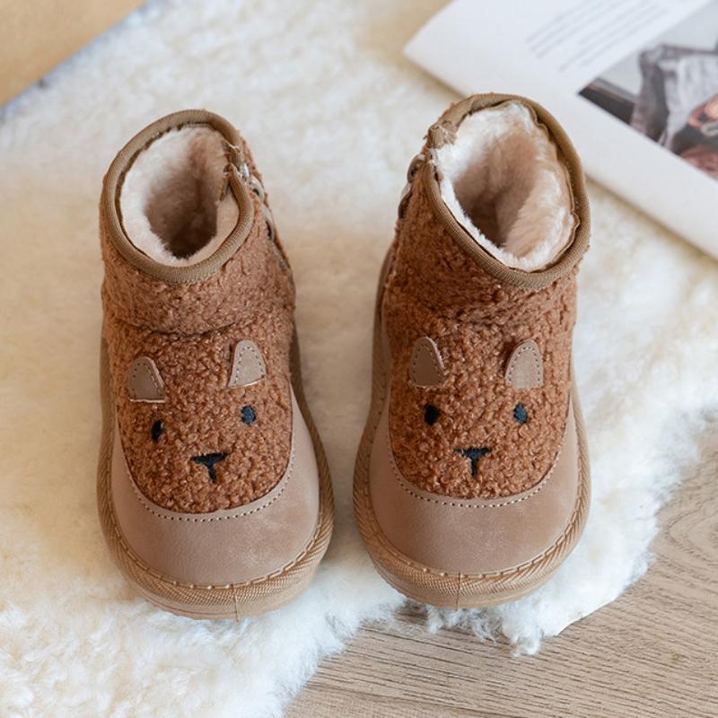 Милые ботиночки для девочек, зимние модные универсальные ботильоны, простая удобная детская обувь, модные классические зимние ботинки, теплая обувь для девочек с рисунком