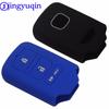 Jingyuqin 3 Buttons Silicone Car Key Fob Cover For Honda Vezel City Civic Jazz BRV BR-V HRV Keyless Entry Case Protect Holder