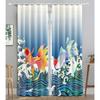 Chinese Tradtional Gold Fish Sea WaveBlackout Window Curtain for Living Room Bedroom Bathroom Kicthen Door Cupboard Decor Hooks