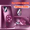 For VIVO X200 FE Lens Camera Film Matte Hard Back Case for VIVO S30 Pro Mini S 30 Magnetic for Magsafe Ring Holder Stand Cover