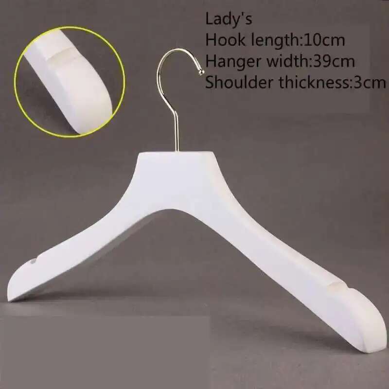 5 шт. Белые вешалки для женской одежды Белые деревянные вешалки для демонстрации одежды в магазине Золотой крючок Корейская версия Индивидуальная гравировка логотипа