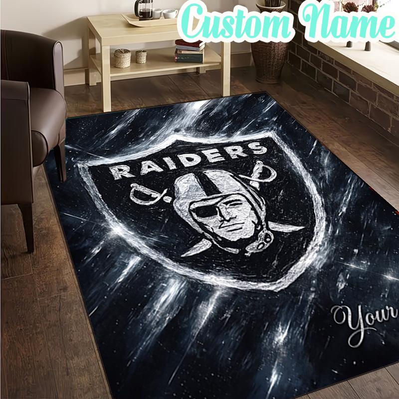 Custom Name Raiders Design Rug, Office Rug, Chair Rug, Carpet for Living Rooms, Doormat Game Rug Home Decor Christmas Gifts
