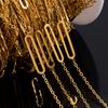 No Fade 1Meter Stainless Steel 7x17mm Carved Square Frame Bracelets Cross Link Chains DIY Necklace Jewelry Making Chain Supplies