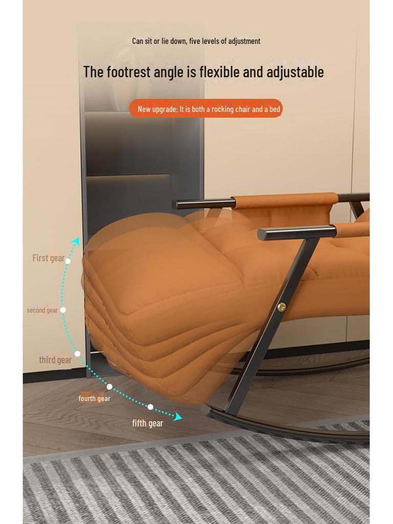 Легкое роскошное кресло-реклайнер: Складное кресло-качалка для гостиной или балкона, идеально подходит для отдыха и обеденных перерывов.