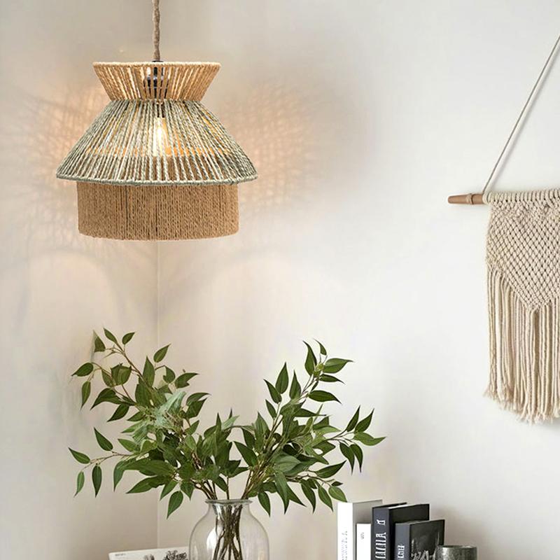 1 шт., потолочный светильник, абажур из богемской бумаги, напольная лампа, ручная работа, вязанная люстра на стену