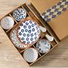 Подарочная коробка с блюдами и тарелками в японском стиле, креативный керамический набор посуды в коробке из коровьей кожи, подарки для мероприятий, бизнес-промоакции, подарки