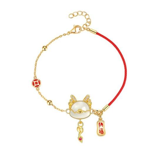 Lucky Red Rope Zodiac Dragon браслет для женщин и мужчин регулируемый браслет ручной работы из бисера 2024 Новый год ювелирные изделия подарок