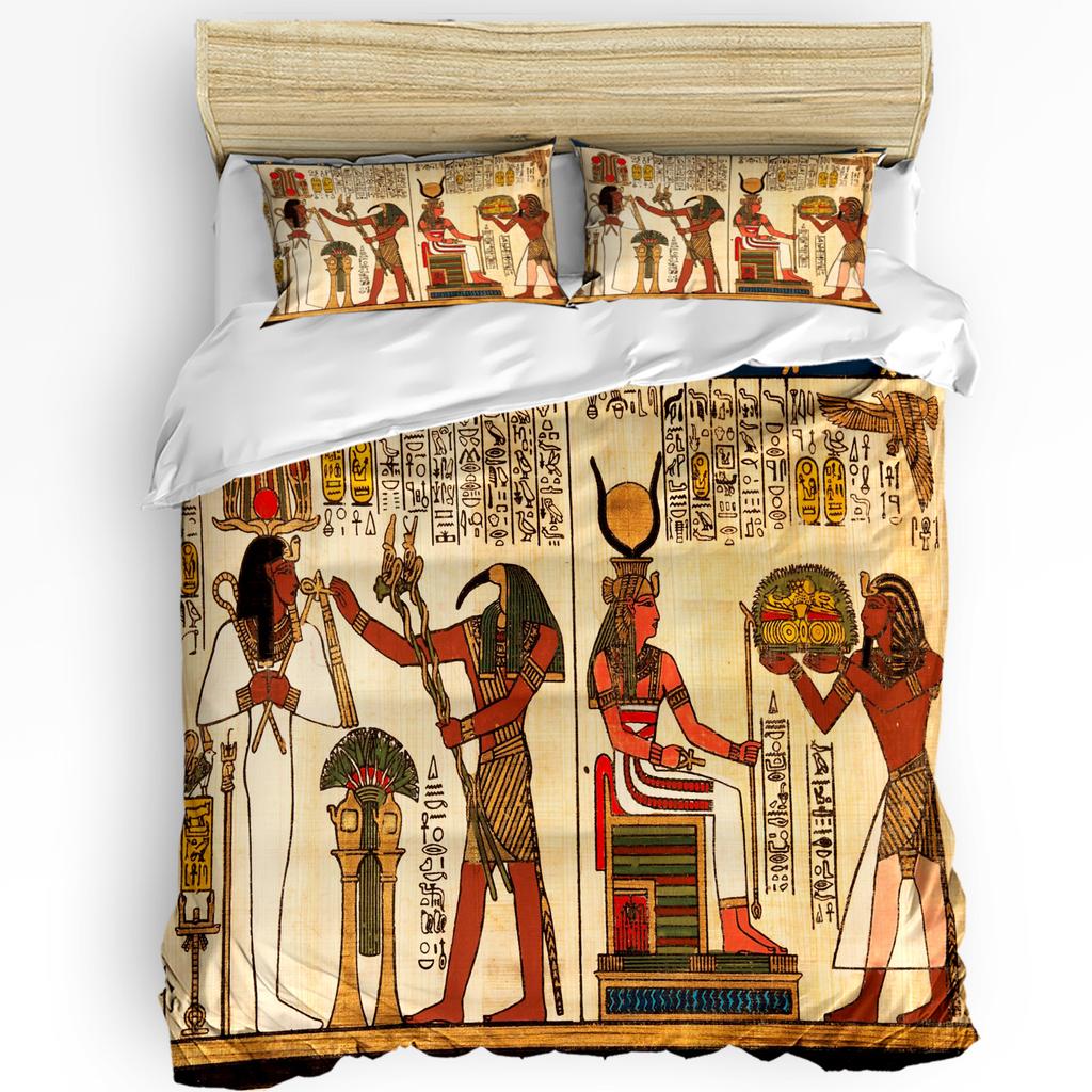 3Pcs Bedding Collection Cleopatra Egyptian Queen Culture Home Textile Duvet Cover Pillow Case Boy Kid Teen Girl Bedding Covers Collection
