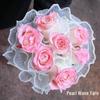 Сетка из плиссированной пряжи для упаковки розовых цветов - Упаковка ко Дню Святого Валентина
