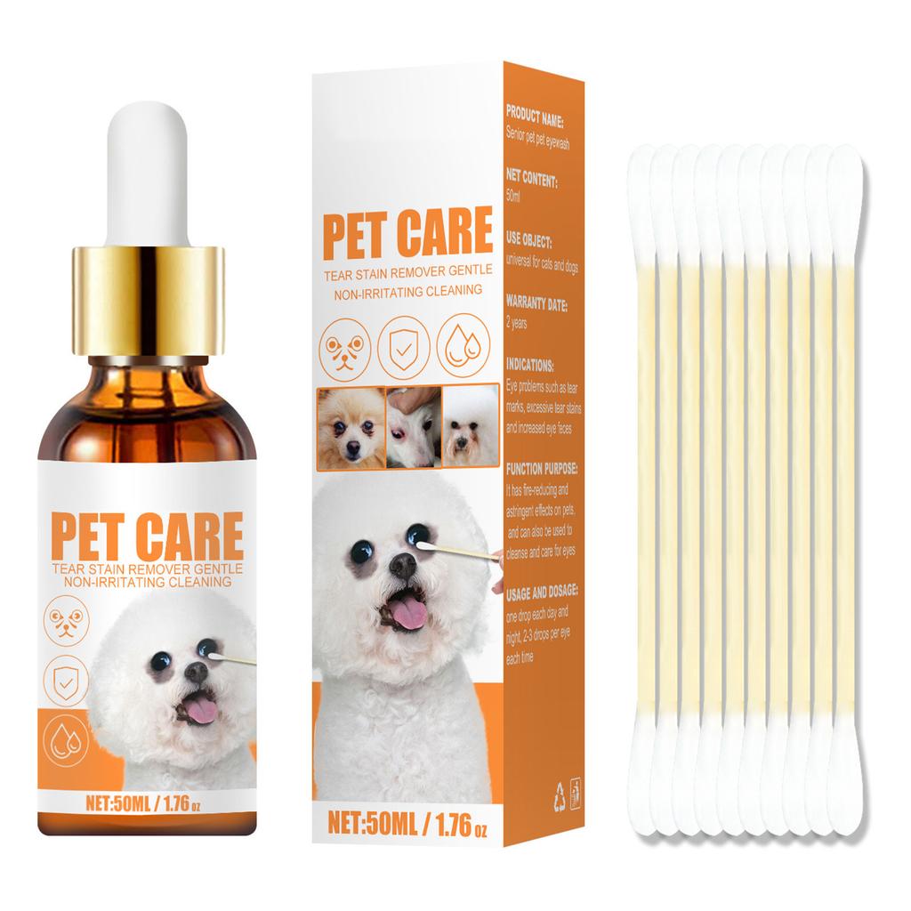 Капли для глаз для питомцев Капли для чистки глаз для кошек собак Домашнее средство для промывания глаз для собак Слезоточивость для питомцев 50 мл