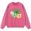 Flower Cat Print Woman Vintage Washed Cotton Sweatshirt Fashion Thin Style Hoody Autumn High Quality