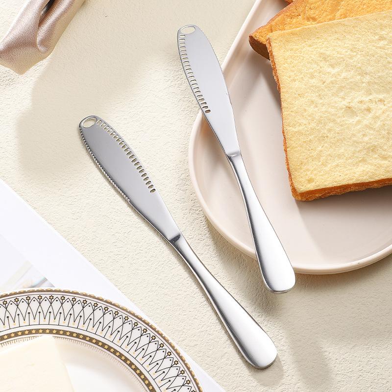 Butter knife hole, cheese dessert knife professional stainless steel jam knife tableware, toast wipe, cream bread, kitchen tools