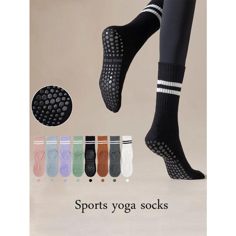 1 Pair of Yoga Socks Womens Mid Length Socks Spring and Autumn Fitness Socks Anti Slip Floor Socks Active Socks