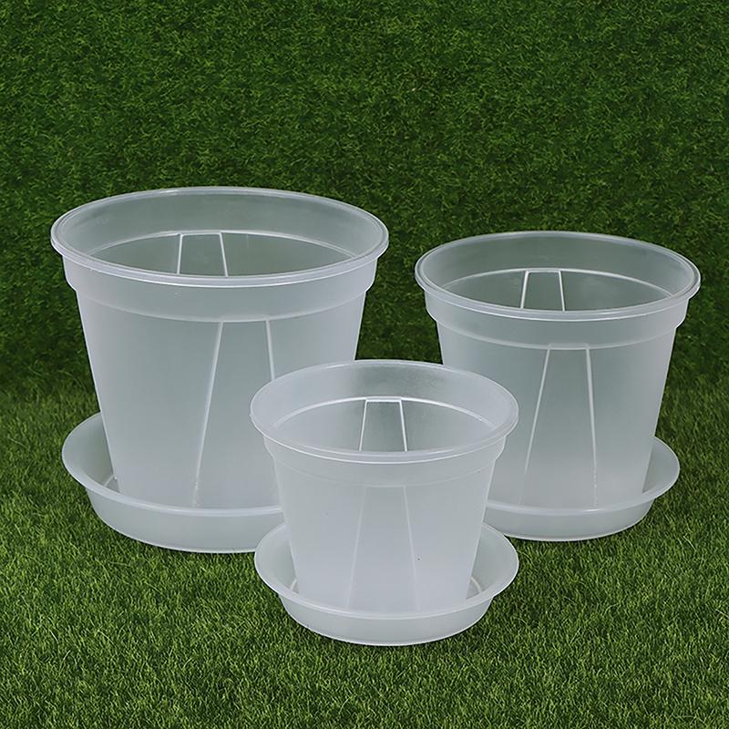1 шт. прозрачный цветочный горшок для кашпо с поддоном 10 см/12 см/14 см полипропиленовый прозрачный цветочный горшок для орхидеи с отверстиями для домашнего офиса
