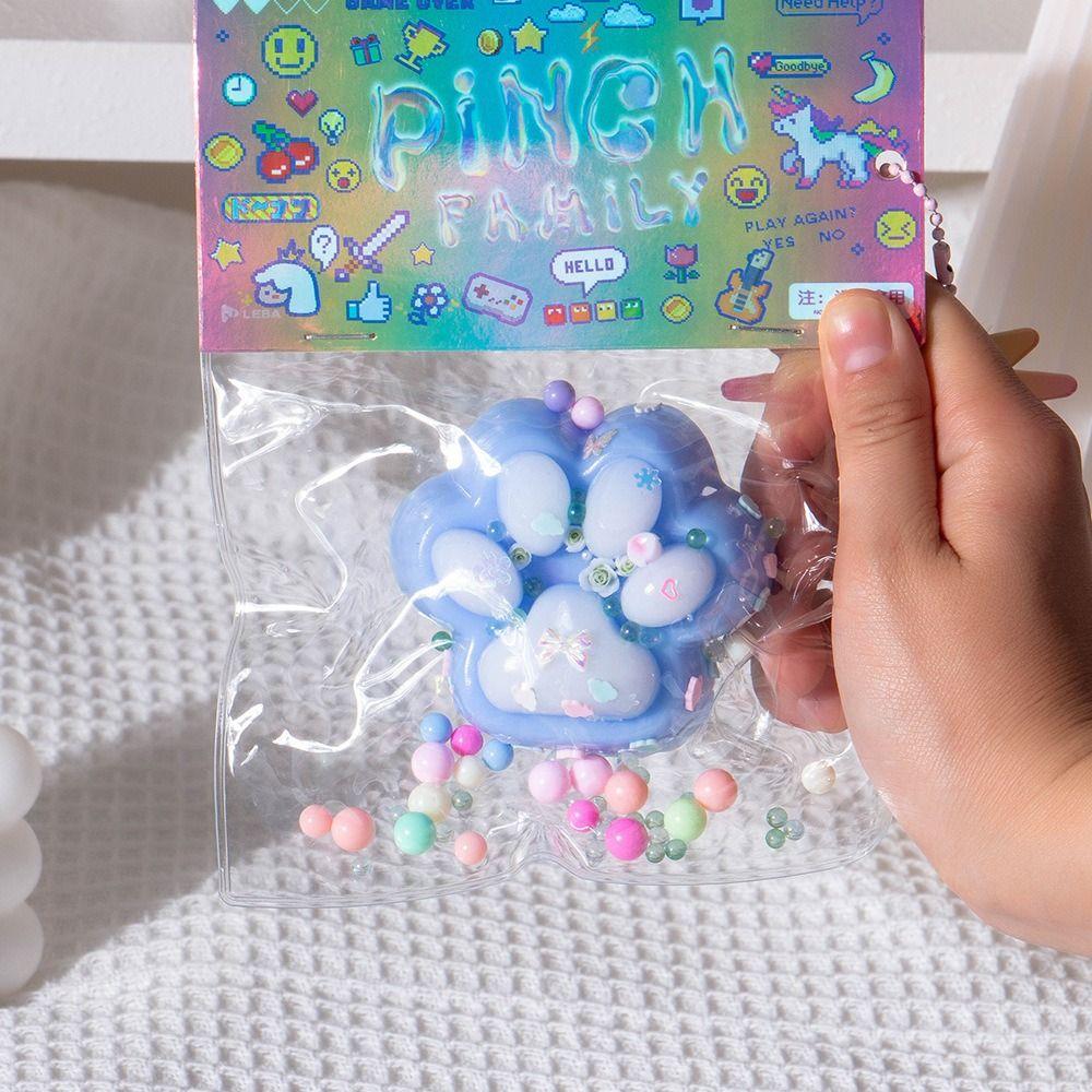 Pearl Squeeze Cat Paw Прозрачная кошачья лапка Щипковая игрушка Забавная кошачья лапка Медленный отскок Игрушка для детей