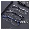 3Pcs Anti Blue Reading Glasses Men Half-Frame Glasses Business Style Male Eyeglasses For Old People Glasses With Grade
