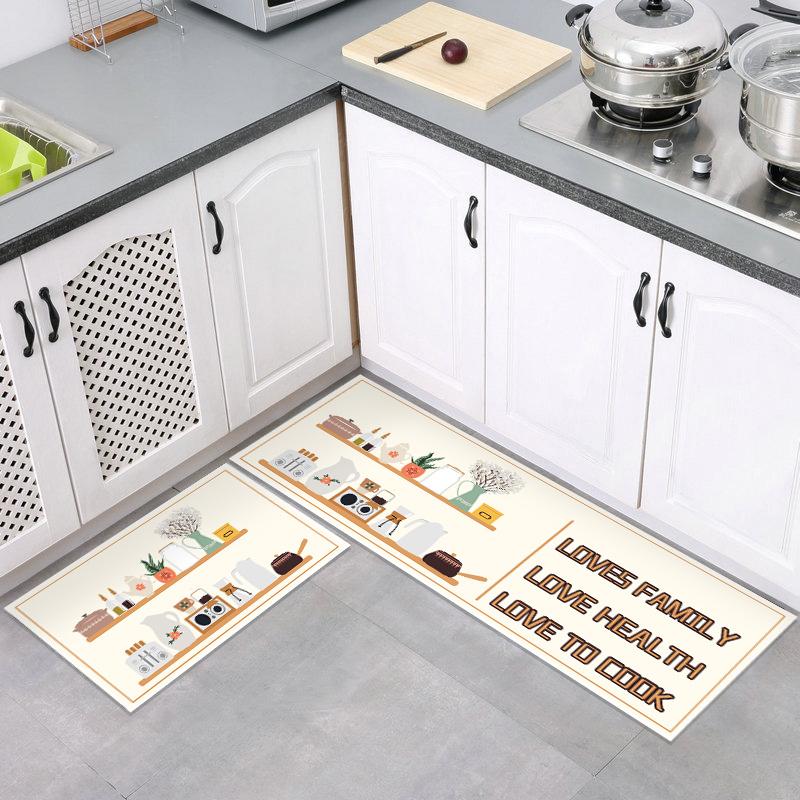 Kitchen Washable Anti-Slip Long Floor Mat Bathroom Entrance Door Absorbent Mat Bedroom Bedside Area Rug Living Room Prayer Rug