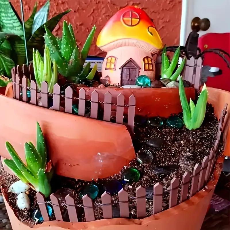 Садовое украшение микроландшафт маленькие украшения мясистый деревянный забор 90 см забор удлиненный мини-забор инструменты для ландшафтного дизайна