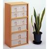 Sanko Plastic Elpis Small Item Storage, 2 Tiers, 3 Boxes, 39cm Wide x 26.5cm Deep x 26.4cm High, Warm