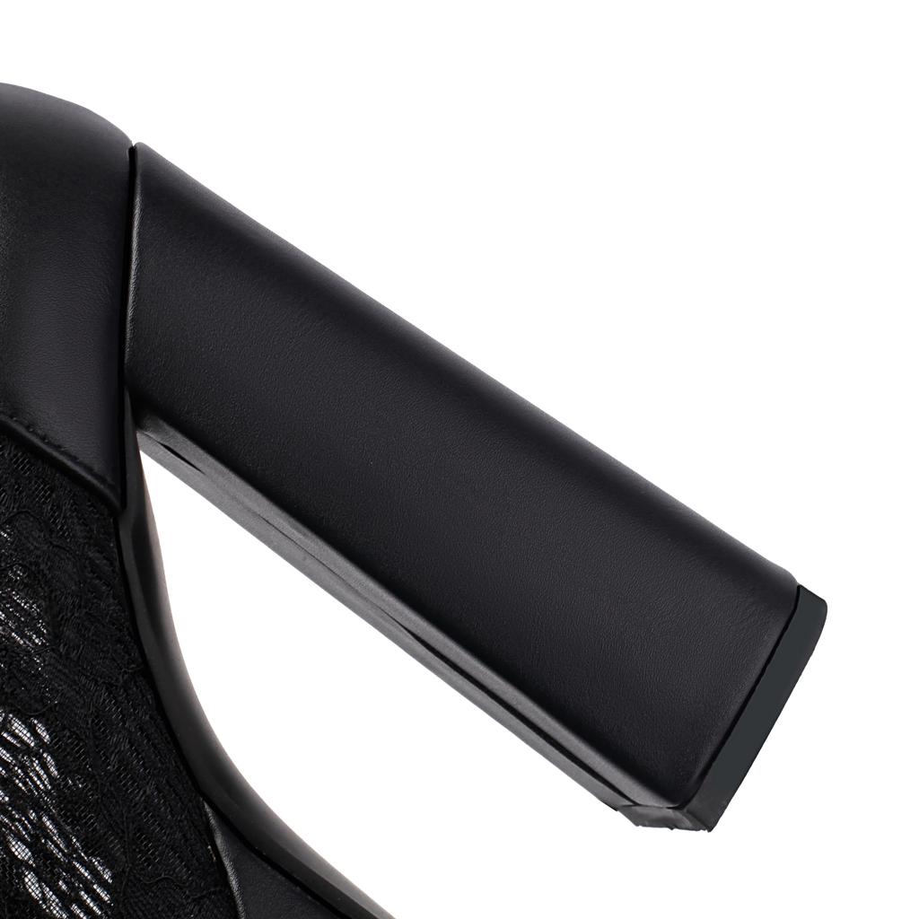 Удобные босоножки на блочном каблуке Женские туфли на платформе Летняя обувь На шнуровке С открытым носком Сексуальные сетчатые ботильоны до щиколотки Обувь для ходьбы