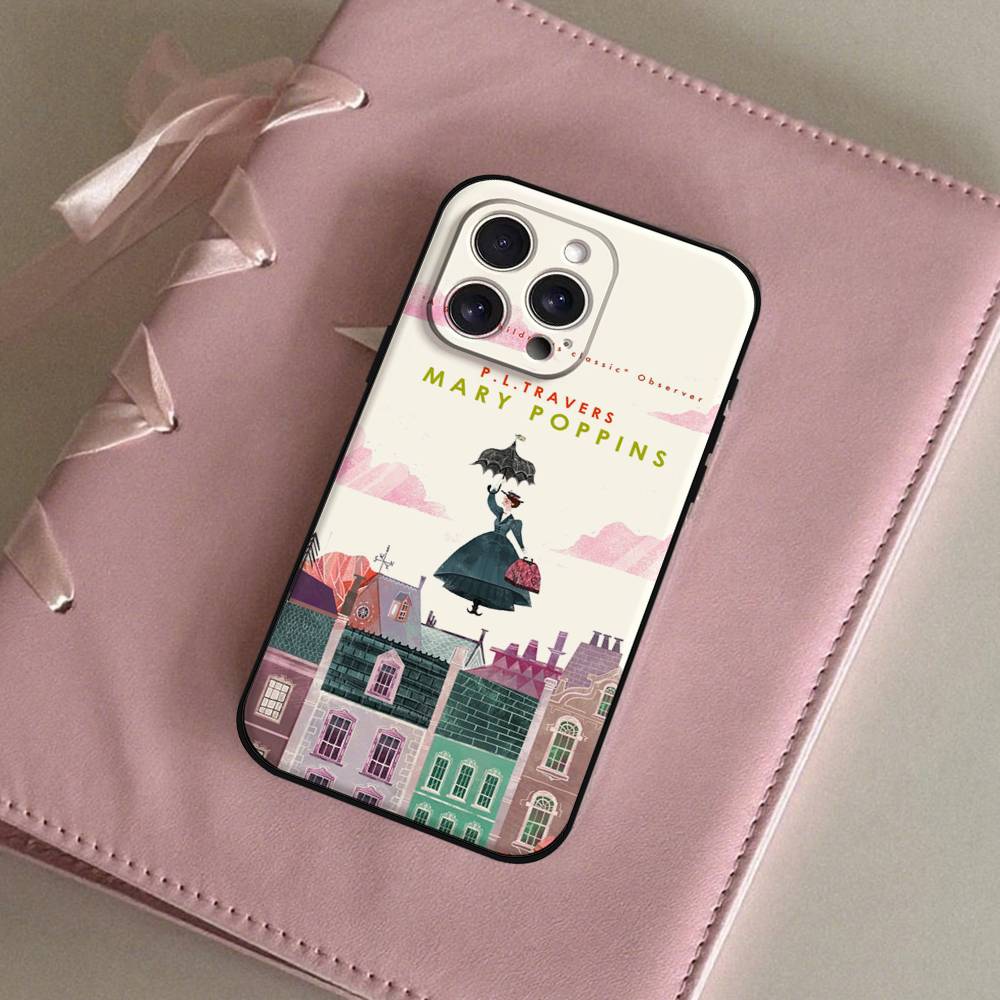 Чехол для телефона Mary P-Poppins Для IPhone 1716 15 14 13 Pro Max 11 12 Mini X Xs XR Черный Силиконовый Чехол
