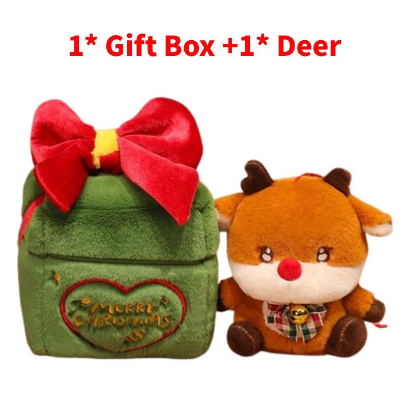 Christmas Gift Box Santa Claus Deer Plush Toy For Festive Decorations And Gifts