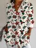 Summer Plus Size Women's Long Sleeve Shirt, Stylish Casual Lapel Women's Top