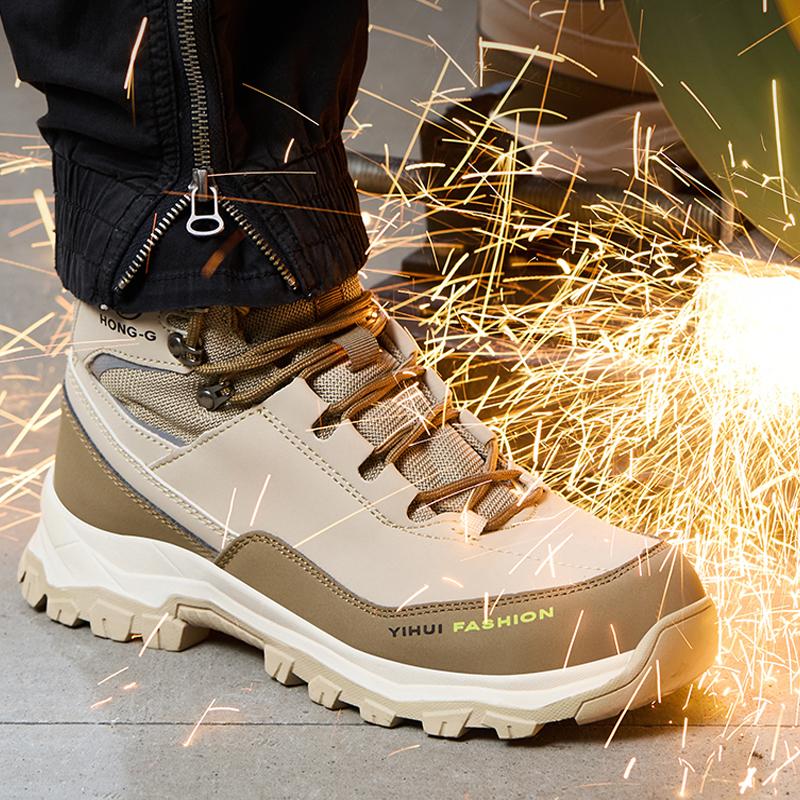 Осенне-зимние рабочие ботинки безопасности Мужские ботинки со стальным подноском Защита от ударов Защита от проколов Неразрушимая обувь Защитные ботинки Обувь для безопасности