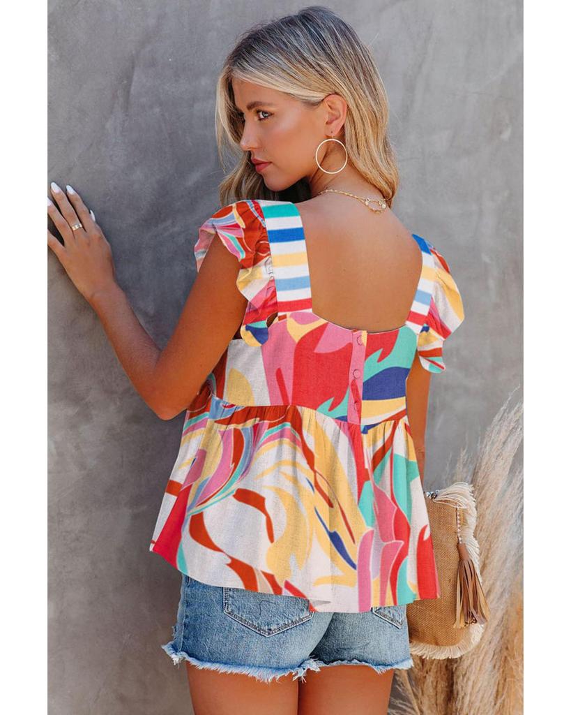 Azura Exchange Топ с квадратным вырезом и абстрактным принтом