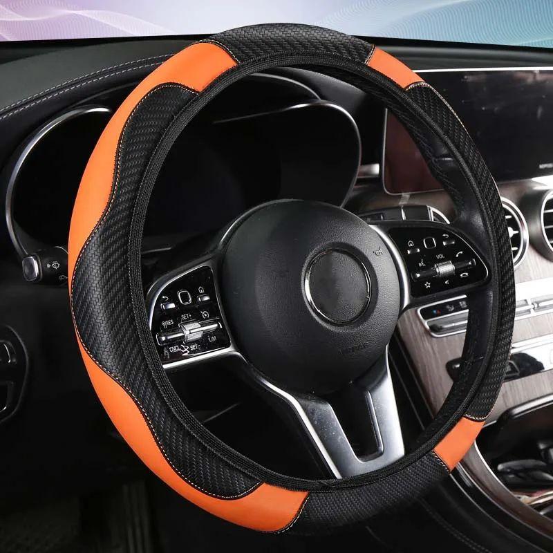 Нескользящая оплетка на руль автомобиля из кожи, всесезонная, для весны, лета, осени, зимы, для мужчин и женщин
