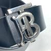 Burberry Ремень TB logo Кожаный Черный/Серебряная Фурнитура