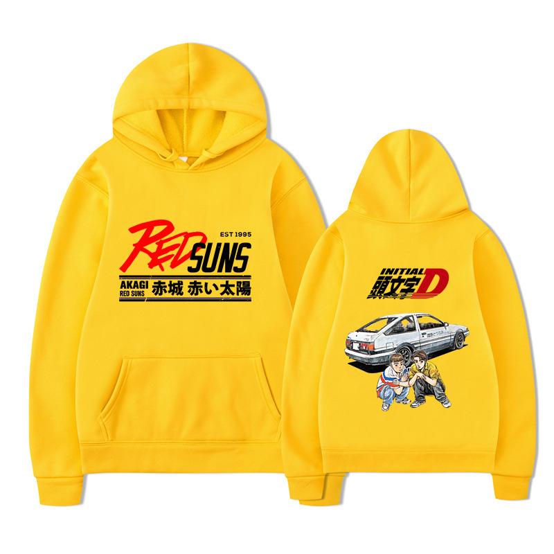Anime Drift AE86 Initial D Graphic Hoodie Casual Goth Men Women Sweatshirt Fleece Oversized Couples Streetwear Hoodies