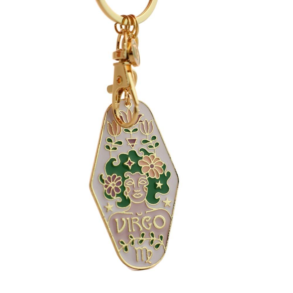 Taurus 12 Constellation Keychain Lion Car Keyring Creative Constellation Metal Pendant Kids Girls