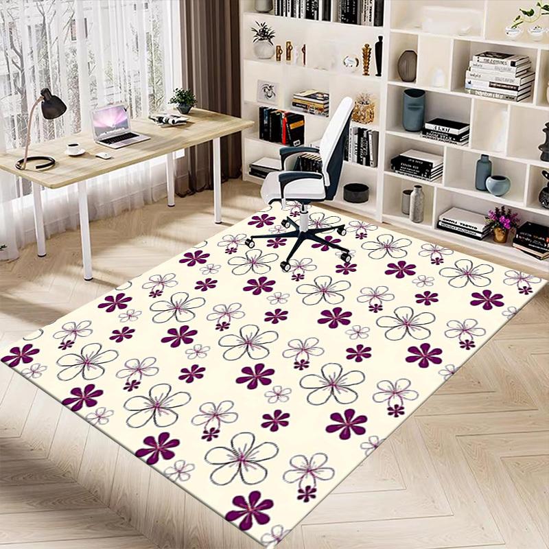 1PC Flower Pattern Non-Slip Floor carpet, suitable for Office, bedroomand playrooms. It can also be used as a sofa footrest cover-T31