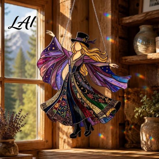 Dreamer Gift Sun Catcher Dancing Lady Catcher Acrylic Hanging Ornament Bohemian Gothic