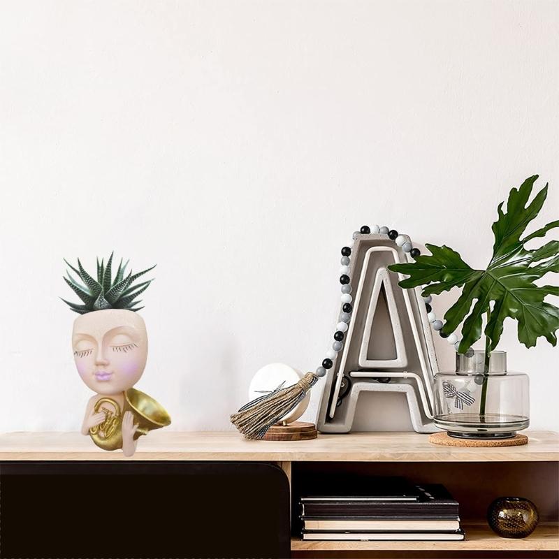 Versatile Silicone Mold Concrete Molds Silicone Casting Mold Doll with Horn Shape Vase Mold for Vases Pen Holder Crafts