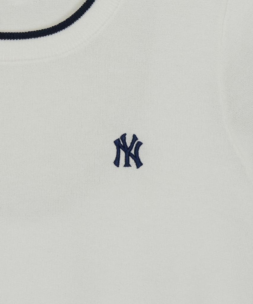 Женская вязаная кофта Emelbi с коротким рукавом, охлаждающая, в стиле varsity, Ny (слоновая кость)
