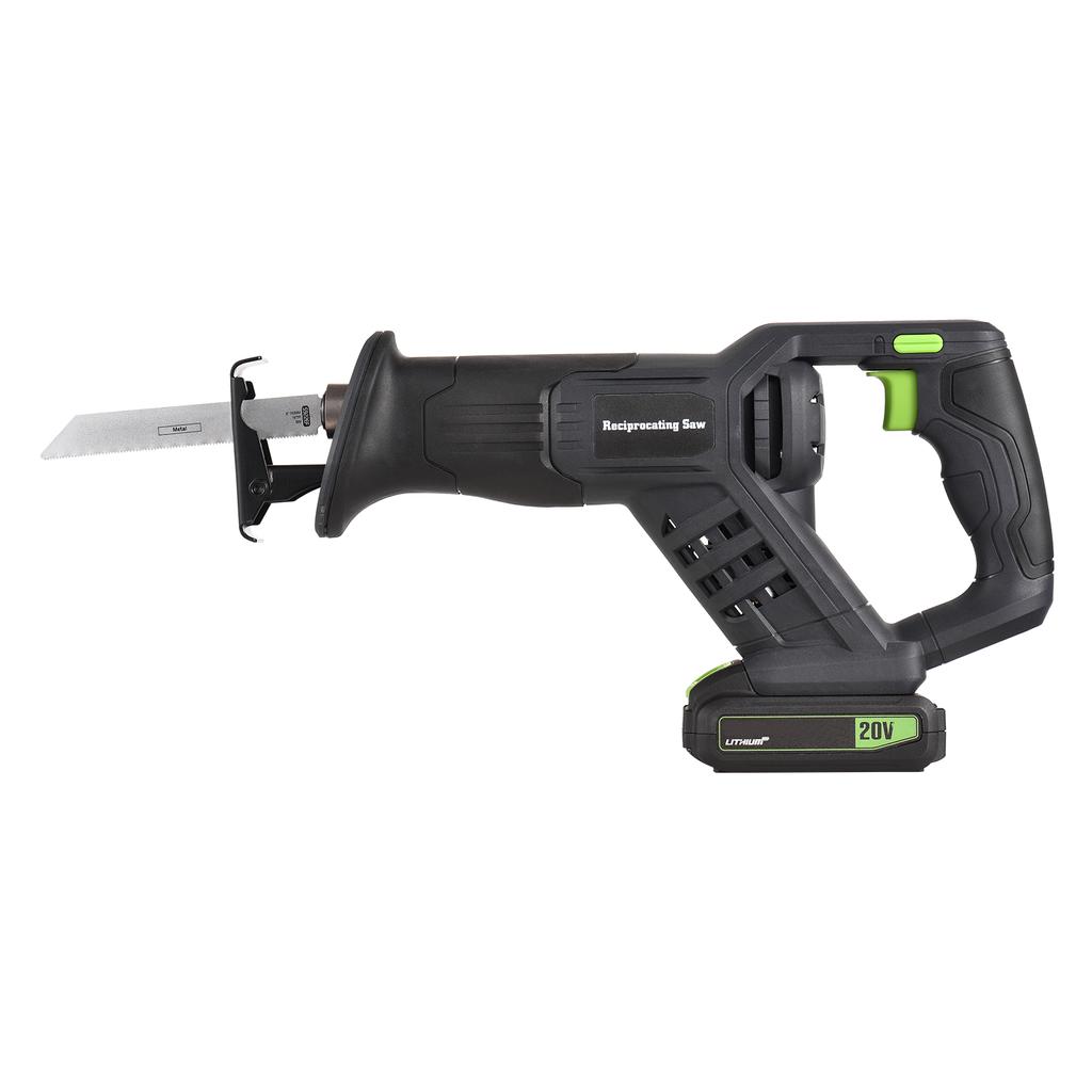 Аккумуляторная сабельная пила 20 В, ручная электрическая пила с переменной скоростью, 3000 об/мин, быстрая батарея 2,0 Ач