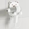 Настенный мультяшный держатель для фена в виде медведя, пластиковая полка для фена, ванная комната