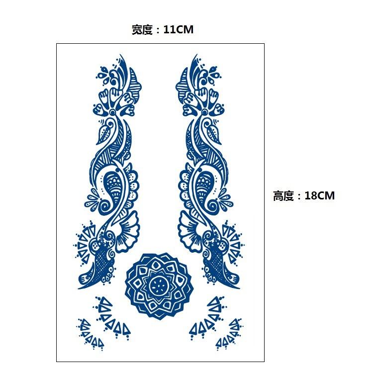 Постепенное изменение геометрический травяной сок лиса кит русалка имитация татуировки наклейка, переводная наклейка на воду