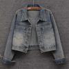 Women's Cowboy Coat Spring Autumn Fashion Short Loose Ladies Top Versatile Large Pocket Korean Version Female Denim Jacket