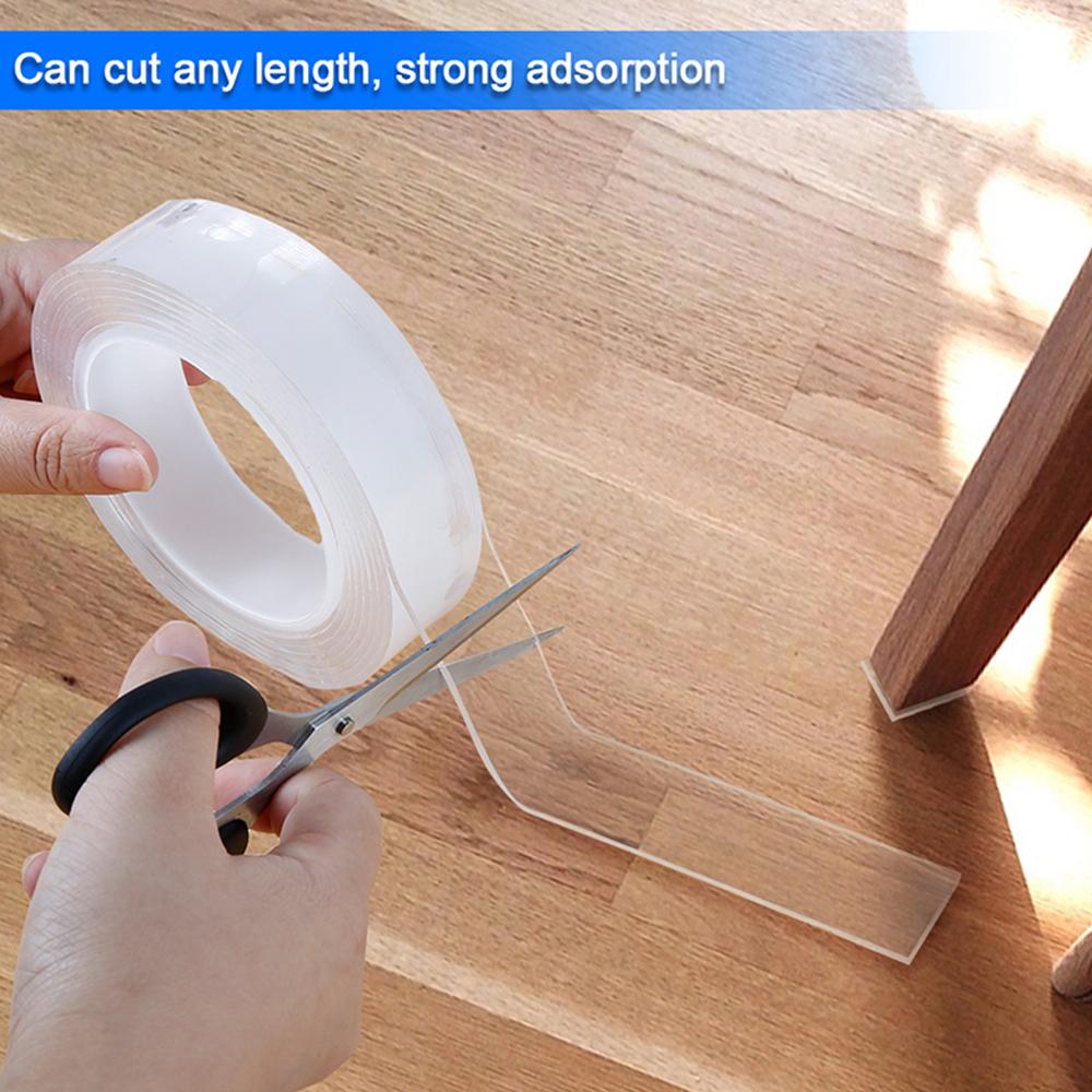 1 шт. двусторонняя лента, прозрачная многоразовая водостойкая клейкая лента NoTrace, очищаемая дома