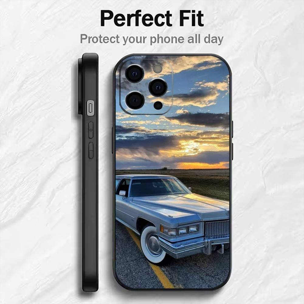 Classic Old Model Car D-Deville Phone Case For iPhone17,16,15,14,13,12 Plus,Max Soft Silicone Black Cover