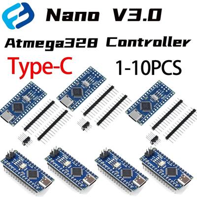 Контроллер Nano 3.0 Type-C, совместимый с Arduino nano CH340 USB-драйвером, с КАБЕЛЕМ NANO V3.0 ATMEGA328P Type-C