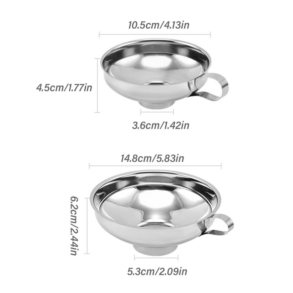 Воронка из нержавеющей стали с широким горлом и ручкой, пищевая металлическая воронка для джемов, консервные воронки, фильтры для банок, кухонный гаджет